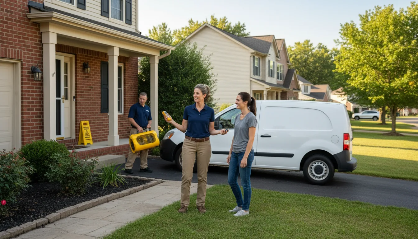 Residential water damage restoration in Glen Carbon, IL